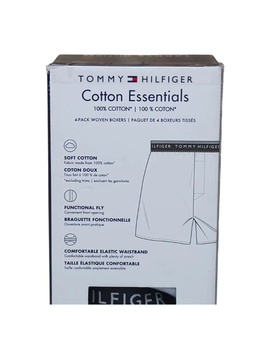 Tommy Hilfiger Cotton Essentials Mens Woven Boxers 4-Pack XL 100% Cotton Soft